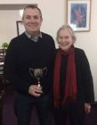 Best Sewin wineer for 2017 season at annual dinner night. Gareth Williams with club president Mrs Jen Jones.