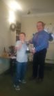 Best Salmon Trophy 2016 Season Dinner - Calum Herbert, trophy presented by Chairman Emyr Jones.